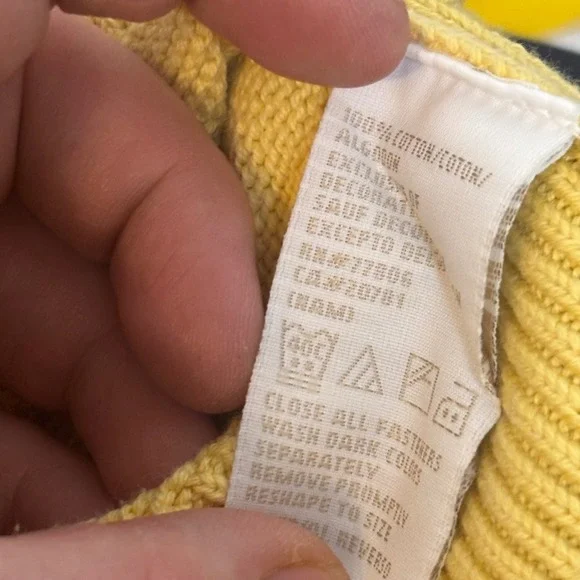 Tommy Hilfiger Women Yellow Striped Collar Sweater M Made in Japan Spring Cozy - Picture 4 of 10